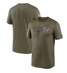 Men Houston Texans Olive 2022 Salute To Service Legend Team T Shirt