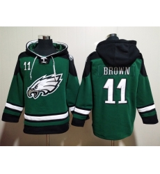 Philadelphia Eagles Green Sitched Pullover Hoodie #11 A.J. Brown