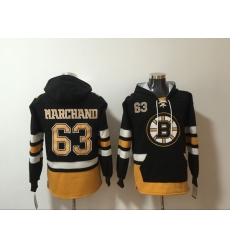 Men's Boston Bruins #63 Brad Marchand Stitched Hoody