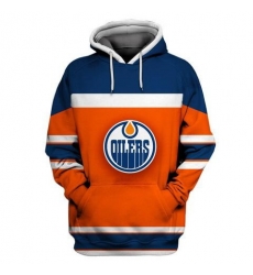 Men Edmonton Oilers Orange All Stitched Hooded Sweatshirt