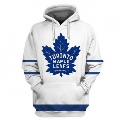 Men Toronto Maple Leafs White All Stitched Hooded Sweatshirt