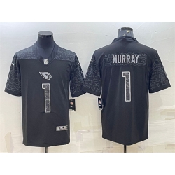 Men Arizona Cardinals 1 Kyler Murray Black Reflective Limited Stitched Football Jersey