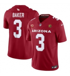 Men Arizona Cardinals 3 Budda Baker Red 2023 F U S E  With 4 Star C Patch And With John Madden Patch Vapor Limited Stitched Football Jersey