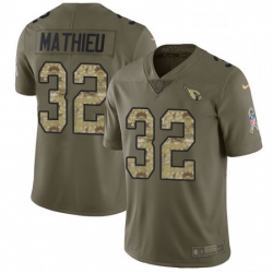 Men Nike Arizona Cardinals 32 Tyrann Mathieu Limited OliveCamo 2017 Salute to Service NFL Jersey