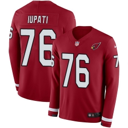 Nike Cardinals #76 Mike Iupati Red Team Color Men Stitched NFL Limited Therma Long Sleeve Jersey