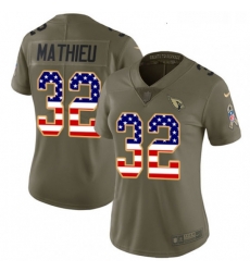 Womens Nike Arizona Cardinals 32 Tyrann Mathieu Limited OliveUSA Flag 2017 Salute to Service NFL Jersey