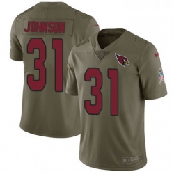 Youth Nike Arizona Cardinals 31 David Johnson Limited Olive 2017 Salute to Service NFL Jersey