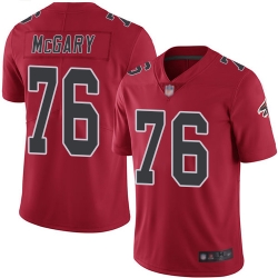 Falcons 76 Kaleb McGary Red Men Stitched Football Limited Rush Jersey