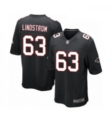 Men Atlanta Falcons 63 Chris Lindstrom Game Black Alternate Football Jersey