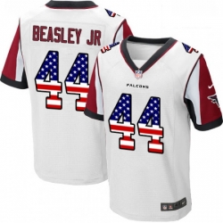 Men Nike Atlanta Falcons 44 Vic Beasley Elite White Road USA Flag Fashion NFL Jersey