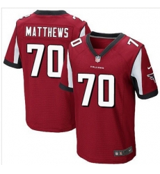 Nike Atlanta Falcons #70 Jake Matthews Red Team Color Mens Stitched NFL Elite Jersey