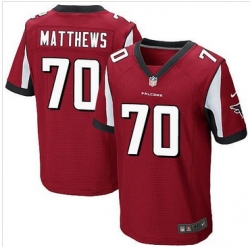 Nike Atlanta Falcons #70 Jake Matthews Red Team Color Mens Stitched NFL Elite Jersey