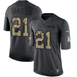 Nike Falcons #21 Deion Sanders Black Mens Stitched NFL Limited 2016 Salute To Service Jersey