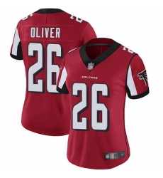 Falcons #26 Isaiah Oliver Red Team Color Women Stitched Football Vapor Untouchable Limited Jersey