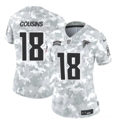 Women Atlanta Falcons 18 Kirk Cousins 2024 F U S E Arctic Camo Salute To Service Limited Stitched Football Jersey