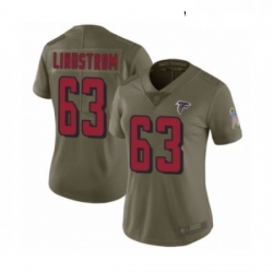 Womens Atlanta Falcons 63 Chris Lindstrom Limited Olive 2017 Salute to Service Football Jersey