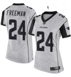 Womens Nike Atlanta Falcons 24 Devonta Freeman Limited Gray Gridiron II NFL Jersey