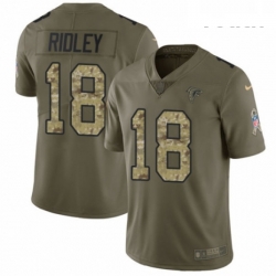 Youth Nike Atlanta Falcons 18 Calvin Ridley Limited Olive Camo 2017 Salute to Service NFL Jersey