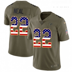 Youth Nike Atlanta Falcons 22 Keanu Neal Limited OliveUSA Flag 2017 Salute to Service NFL Jersey