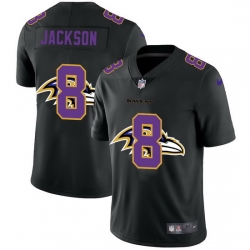 Baltimore Ravens 8 Lamar Jackson Men Nike Team Logo Dual Overlap Limited NFL Jersey Black