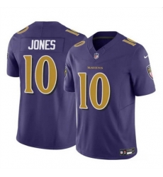 Men Baltimore Ravens 10 Emory Jones Purple 2023 F U S E Vapor Limited Football Jersey