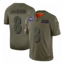 Men Baltimore Ravens 8 Lamar Jackson Limited Camo 2019 Salute to Service Football Jersey