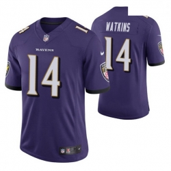 Men Baltimore Ravens Sammy Watkins 14 Purple Vapor Limited Jersey