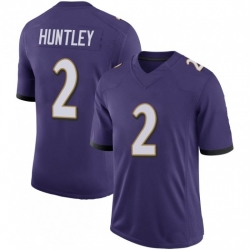 Men Nike Baltimore Ravens #2 Tyler Huntley Purple Vapor Untouchable Limited Jersey