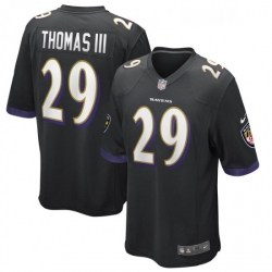 Mens Baltimore Ravens 29 Earl Thomas Nike Black Game Jersey