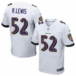 Mens Nike Baltimore Ravens 52 Ray Lewis Elite White NFL Jersey