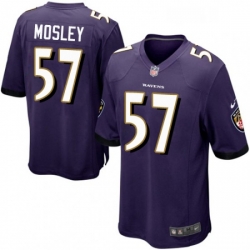 Mens Nike Baltimore Ravens 57 CJ Mosley Game Purple Team Color NFL Jersey