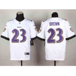 Nike Baltimore Ravens 23 Chykie Brown White Elite NFL Jersey