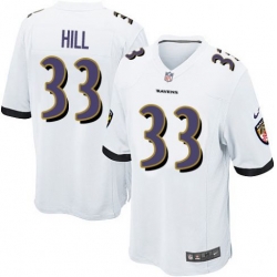 Nike Baltimore Ravens #33 Will Hill White Men 27s Stitched NFL New Elite Jersey