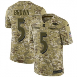 Nike Baltimore Ravens 5 Marquise Brown Camo Men Stitched NFL Limited 2018 Salute To Service Jersey