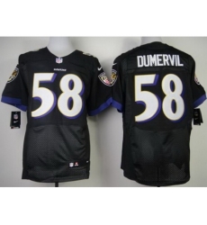 Nike Baltimore Ravens 58 Elvis Dumervil Black Elite NFL Jersey
