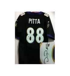 Nike Baltimore Ravens 88 Dennis Pitta Black Elite Signed NFL Jersey