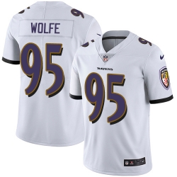 Nike Baltimore Ravens 95 Derek Wolfe White Men Stitched NFL Vapor Untouchable Limited Jersey