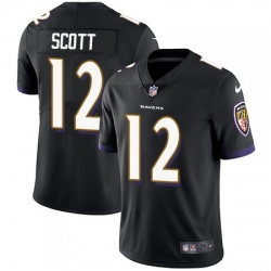 Nike Ravens #12 Jaleel Scott Black Alternate Mens Stitched NFL Vapor Untouchable Limited Jersey