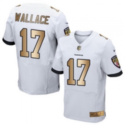 Nike Ravens #17 Mike Wallace White Mens Stitched NFL New Elite Gold Jersey