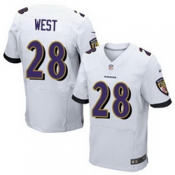 Nike Ravens #28 Terrance West White Mens Stitched NFL New Elite Jersey