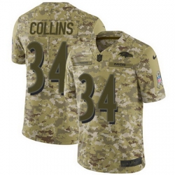 Nike Ravens #34 Alex Collins Camo Mens Stitched NFL Limited 2018 Salute To Service Jersey