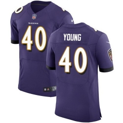 Nike Ravens 40 Kenny Young Purple Elite Jersey