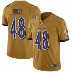 Nike Ravens 48 Patrick Queen Gold Men Stitched NFL Limited Inverted Legend Jersey