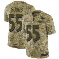 Nike Ravens #55 Terrell Suggs Camo Mens Stitched NFL Limited 2018 Salute To Service Jersey