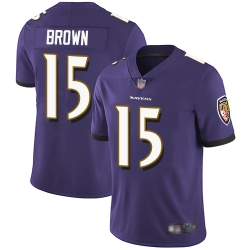 Ravens 15 Marquise Brown Purple Team Color Men Stitched Football Vapor Untouchable Limited Jersey