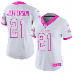 Nike Ravens #21 Tony Jefferson White Pink Womens Stitched NFL Limited Rush Fashion Jersey