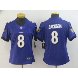 Nike Ravens 8 LaMar Jackson Purple Women Vapor Untouchable Limited Jersey