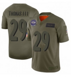 Womens Baltimore Ravens 29 Earl Thomas III Limited Camo 2019 Salute to Service Football Jersey