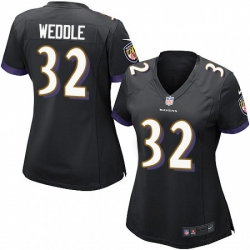 Womens Nike Baltimore Ravens 32 Eric Weddle Game Black Alternate NFL Jersey