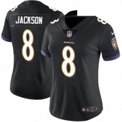 Womens Nike Baltimore Ravens 8 Lamar Jackson Black Alternate Vapor Untouchable Limited Player NFL Jersey